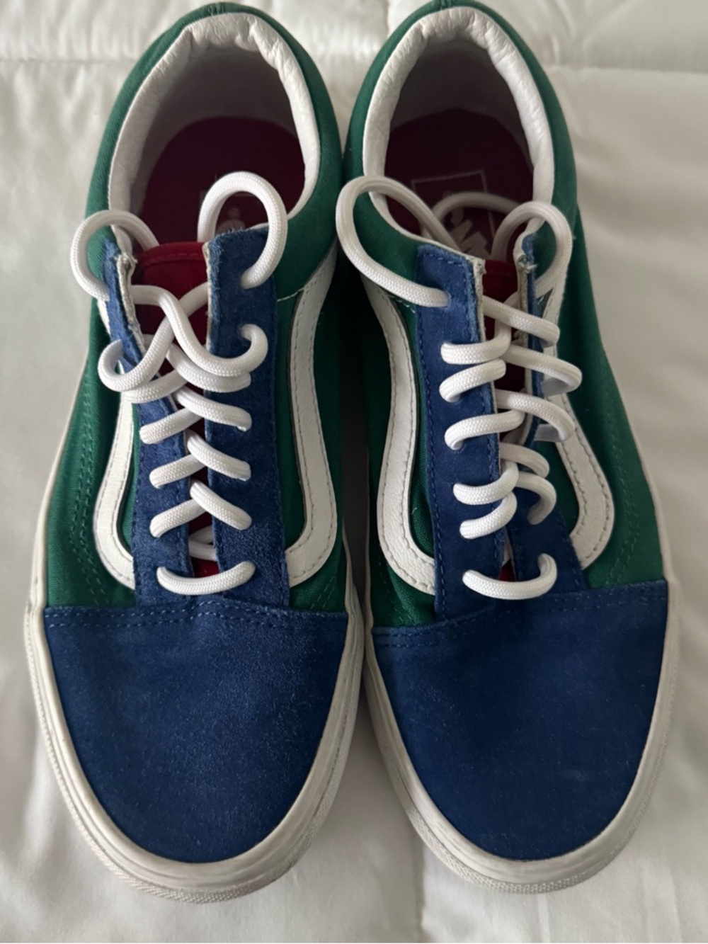 Vans Two-Tone Old Skool  Yacht Sneakers - Blue, Green & White US M6 / US W7.5